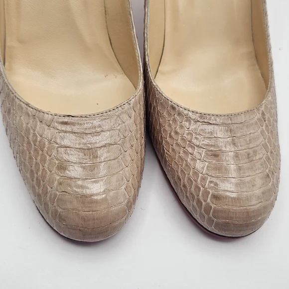 Christian Louboutin Beige Snakeskin Heels
